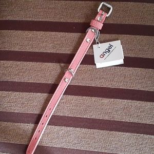 12' Pink Leather Pet Collar